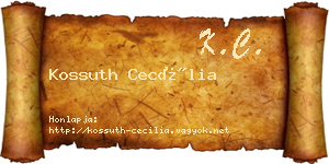Kossuth Cecília névjegykártya